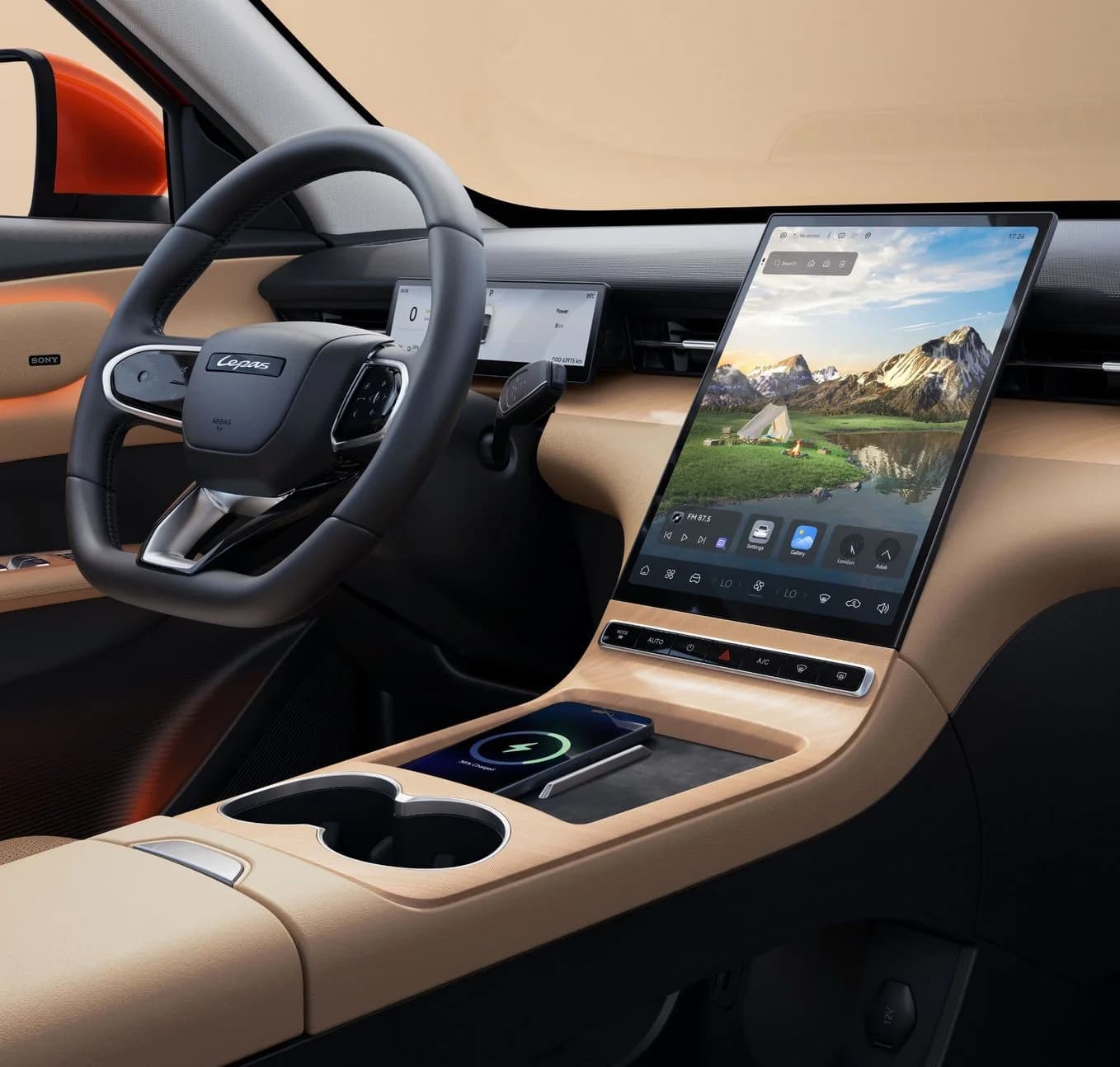 Lepas L6 interior — 13.2-inch central LCD display